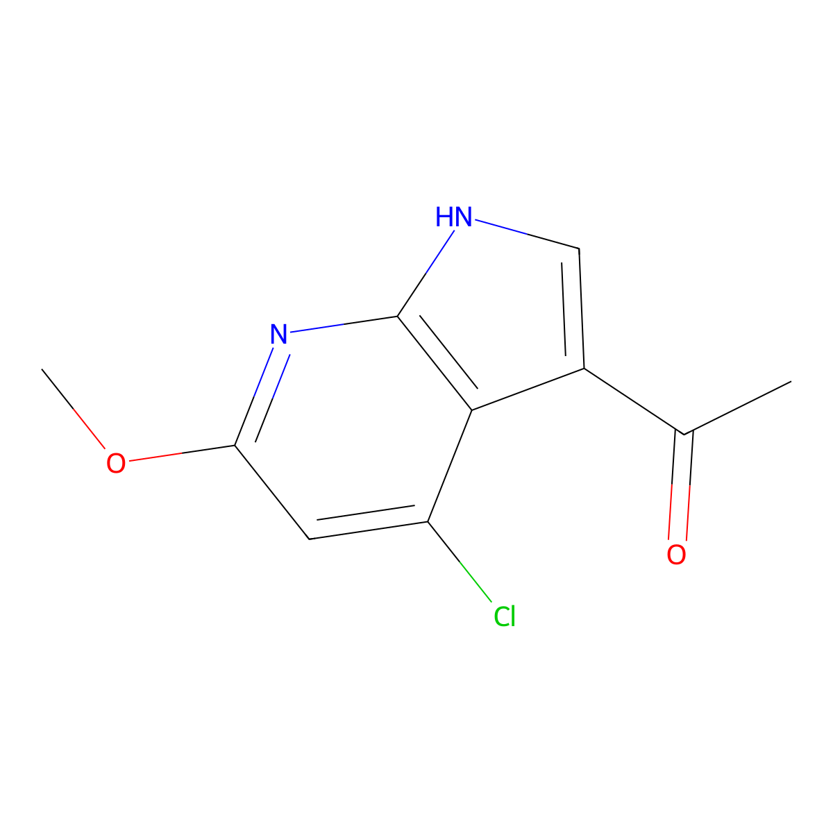 3-Acetyl-4-chloro-6-methoxy-7-azaindole molecular structure, CAS 1427504-19-5