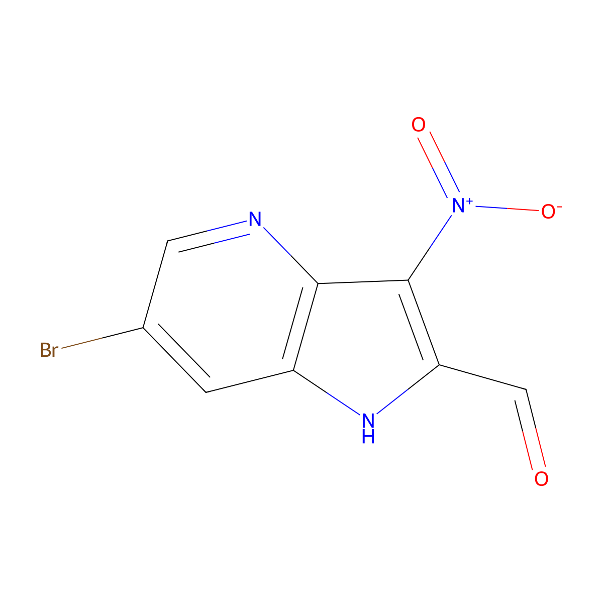 6-Bromo-3-nitro-4-azaindole-2-carbaldehyde molecular structure, CAS 1427504-30-0
