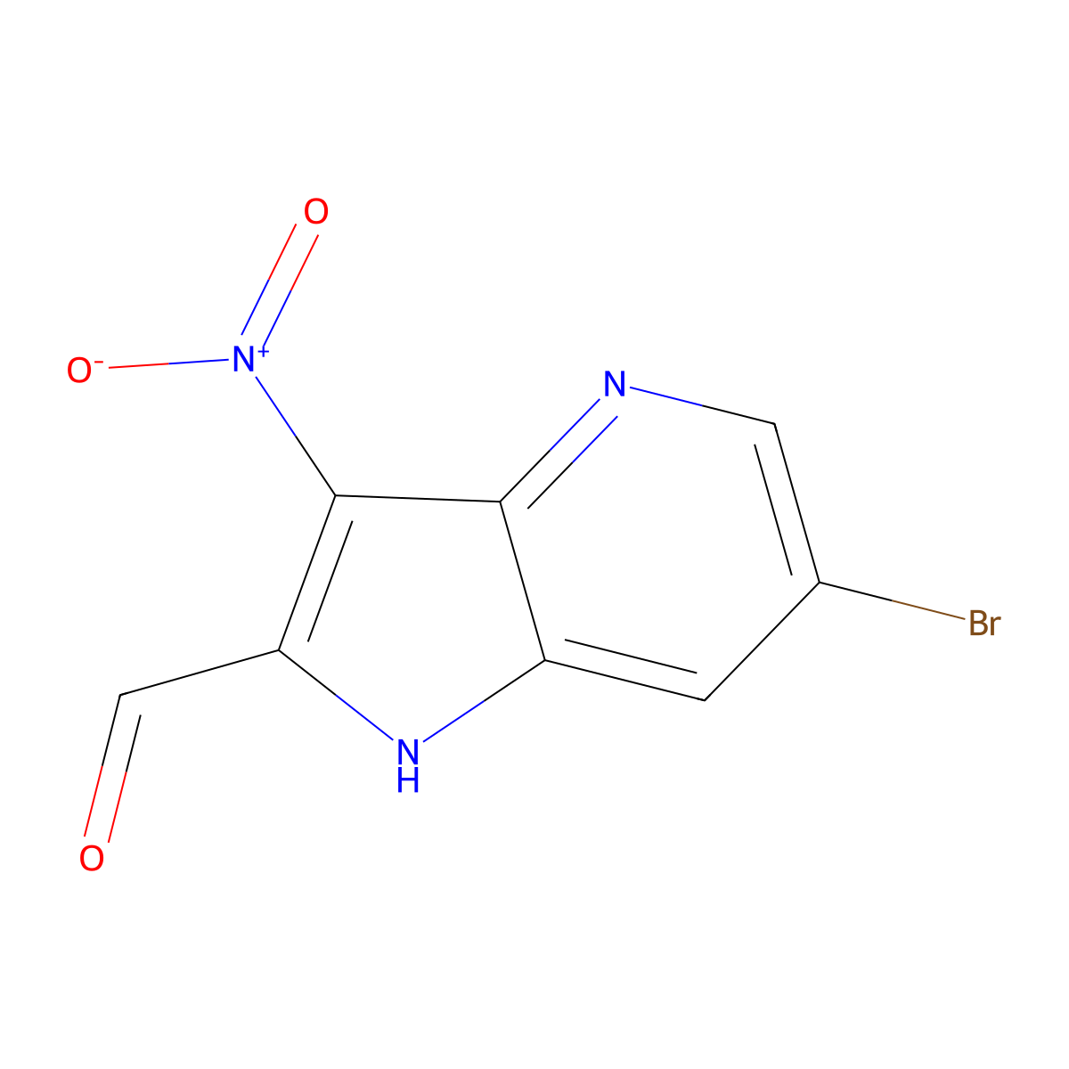 6-Bromo-3-nitro-4-azaindole-2-carbaldehyde molecular structure, CAS 1427504-30-0