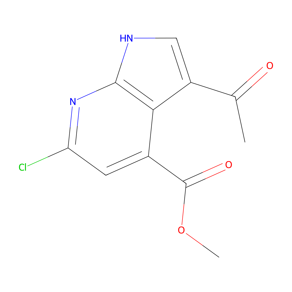 3-Acetyl-6-chloro-7-azaindole-4-methyl carboxylate molecular structure, CAS 1427504-41-3