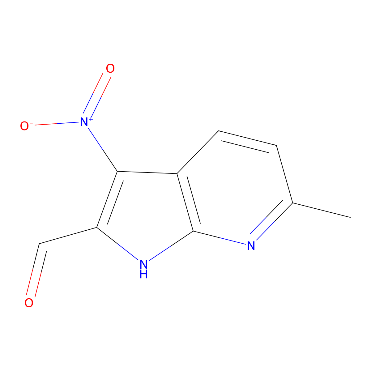 6-Methyl-3-nitro-7-azaindole-2-carbaldehyde molecular structure, CAS 1427504-45-7