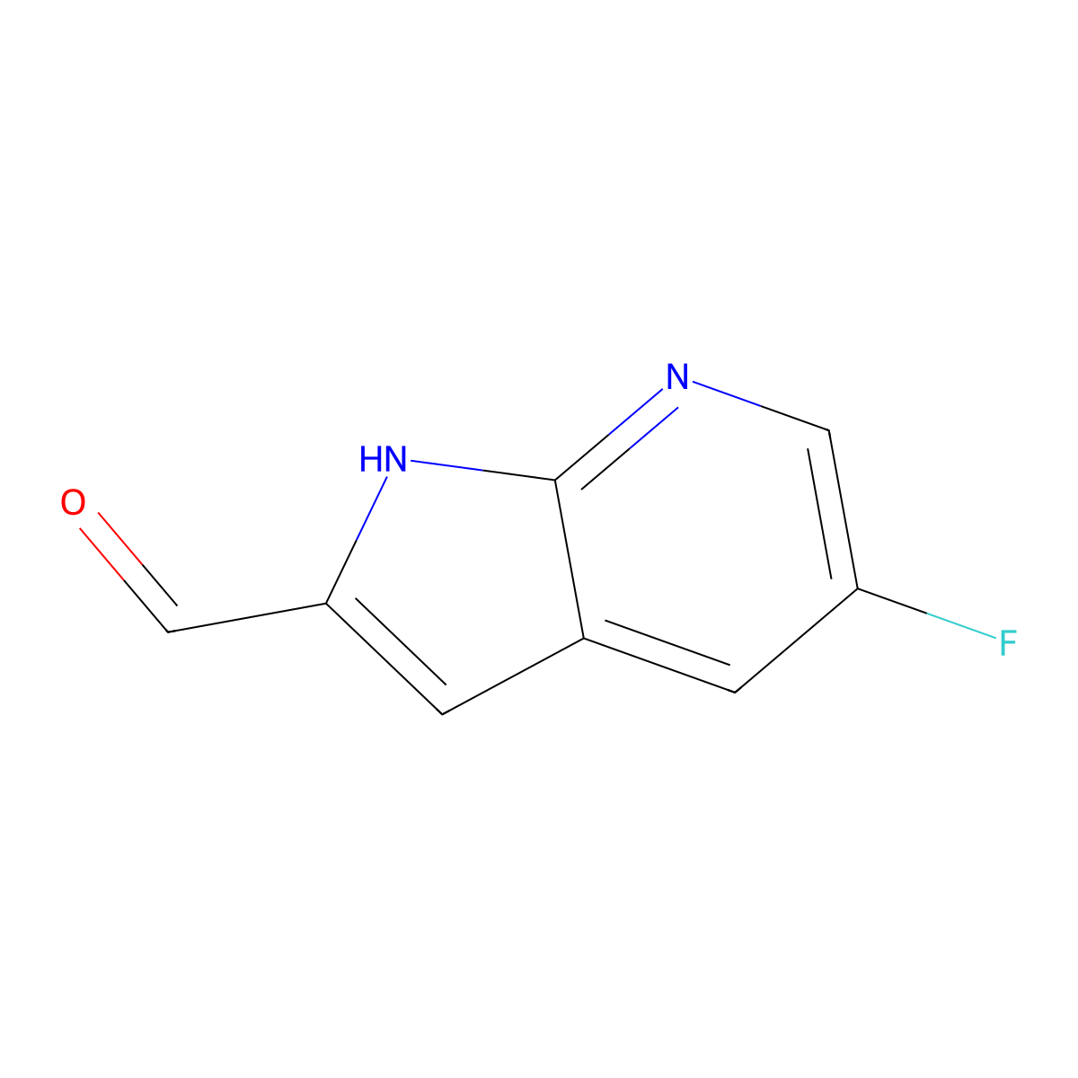 5-Fluoro-1H-pyrrolo[2,3-b]pyridine-2-carbaldehyde molecular structure, CAS 1427504-58-2