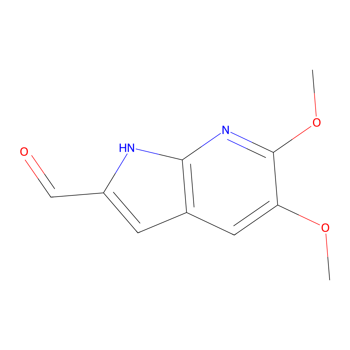 5,6-Dimethoxy-7-azaindole-2-carbaldehyde molecular structure, CAS 1427504-68-4