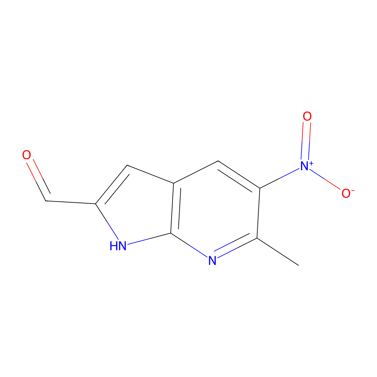6-Methyl-5-nitro-7-azaindole-2-carbaldehyde molecular structure, CAS 1427504-77-5