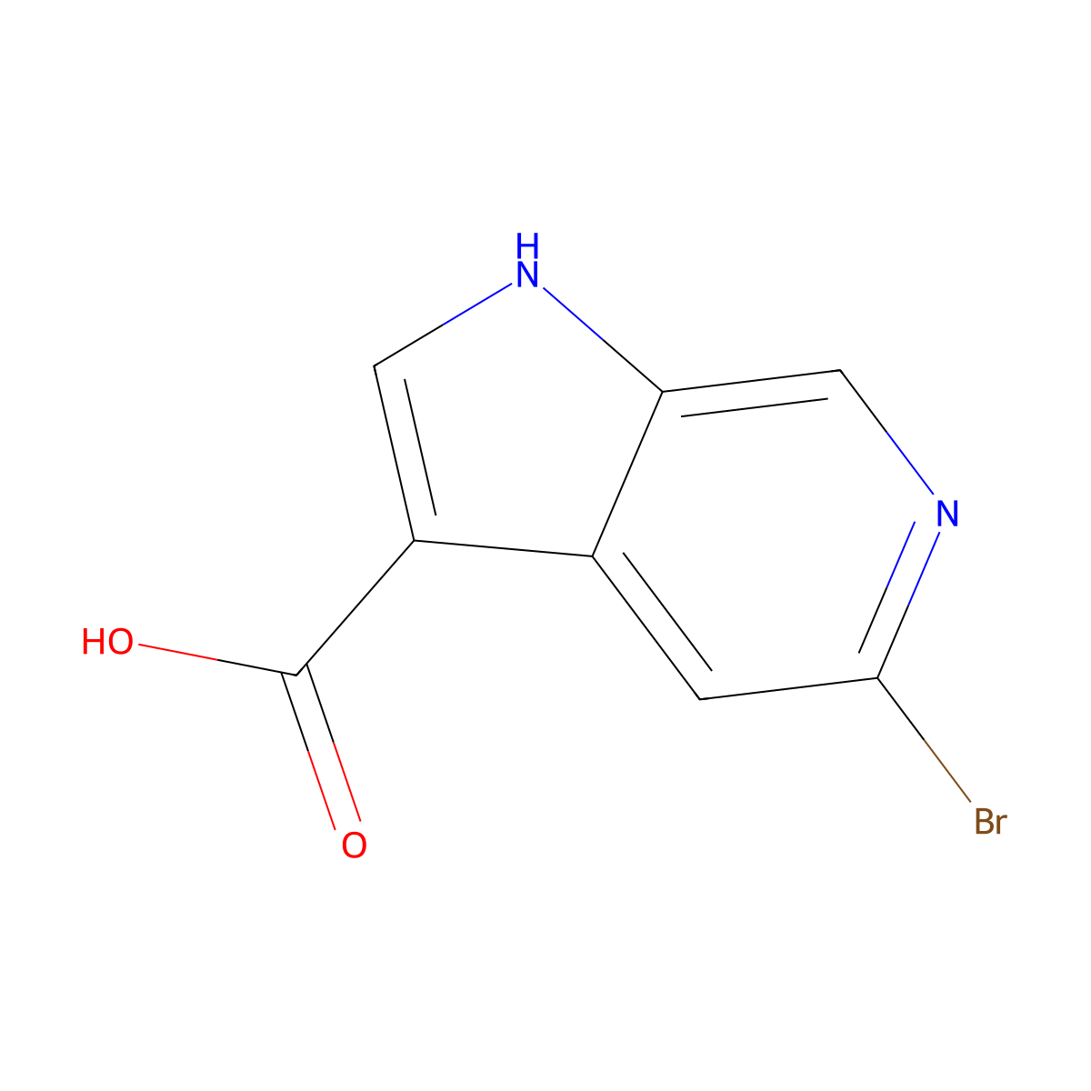 5-Bromo-1H-pyrrolo[2,3-c]pyridine-3-carboxylic acid molecular structure, CAS 1427504-89-9