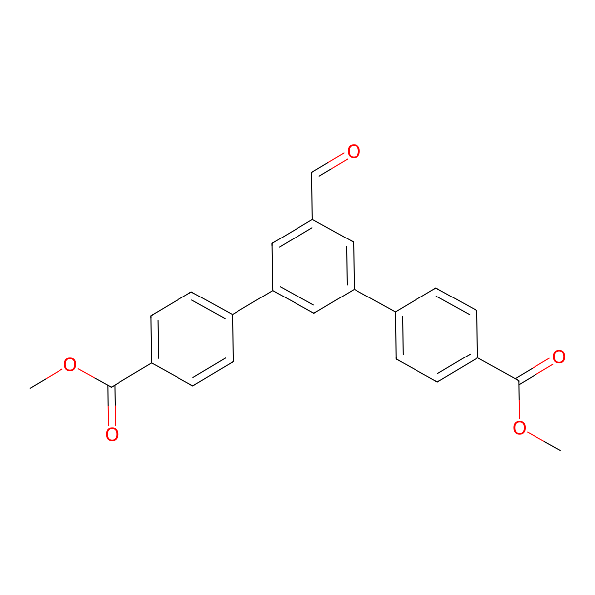 Dimethyl 5'-formyl-[1,1':3',1''-terphenyl]-4,4''-dicarboxylate molecular structure, CAS 1427514-80-4
