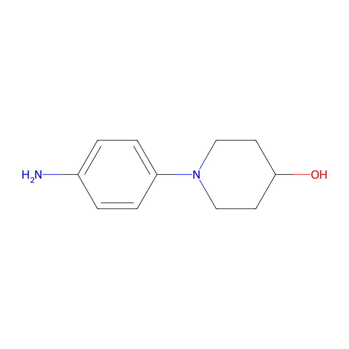 1-(4-Aminophenyl)piperidin-4-ol molecular structure, CAS 142752-12-3