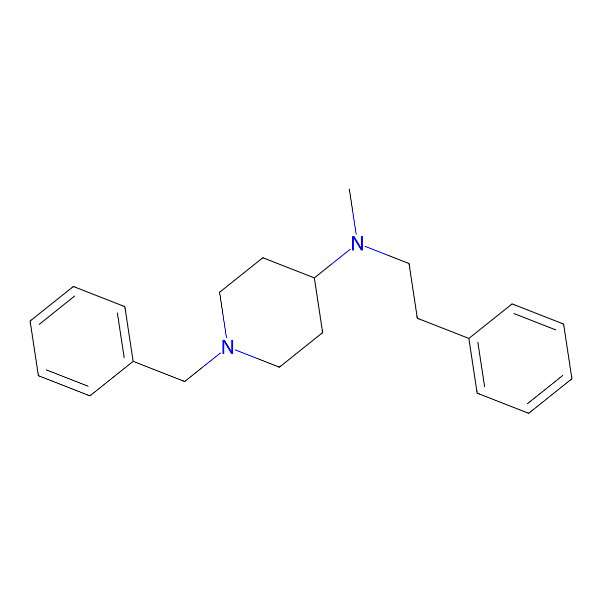 4-[N-methyl-N-(2-phenylethyl)amino]-1-benzylpiperidine molecular structure, CAS 142752-18-9