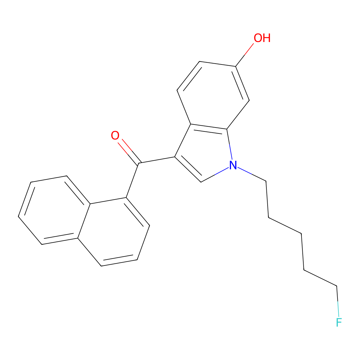 AM2201 6-hydroxyindole metabolite molecular structure, CAS 1427521-35-4
