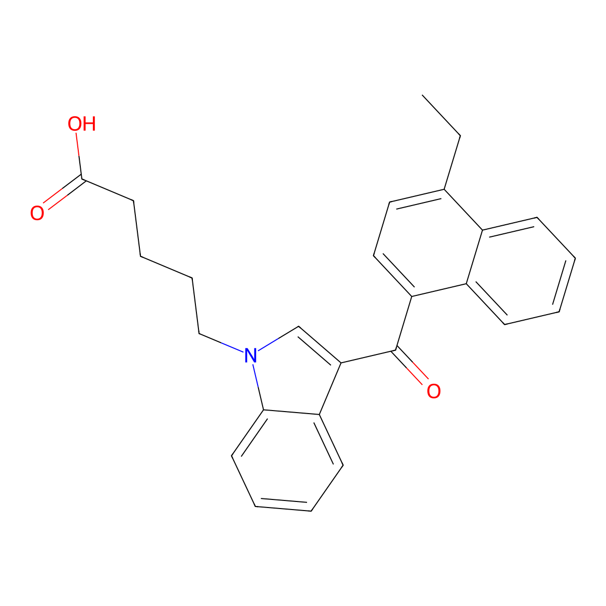 JWH 210 N-pentanoic acid metabolite molecular structure, CAS 1427521-36-5