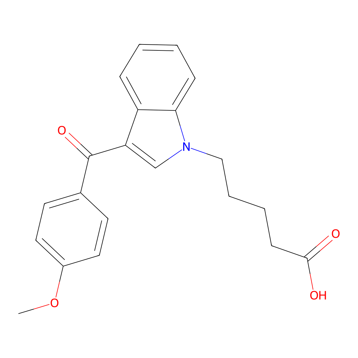 RCS-4 N-(5-carboxypentyl) metabolite molecular structure, CAS 1427521-39-8