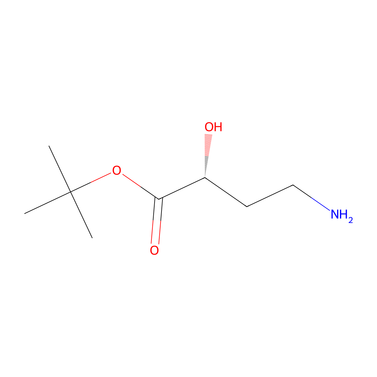 tert-butyl (2R)-4-amino-2-hydroxybutanoate molecular structure, CAS 1427521-88-7