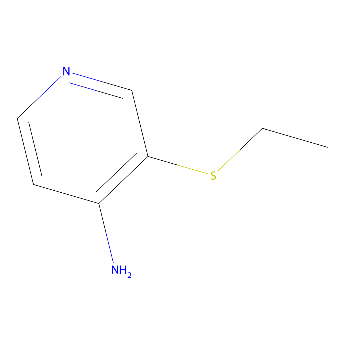 3-(Ethylsulfanyl)pyridin-4-amine molecular structure, CAS 1427523-27-0