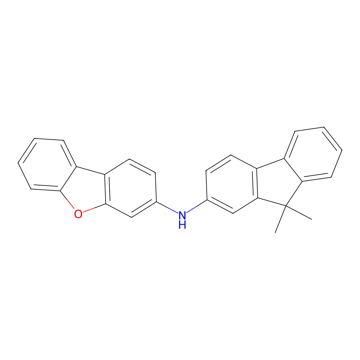 N-(9,9-Dimethyl-9H-fluoren-2-yl)dibenzo[b,d]furan-3-amine molecular structure, CAS 1427556-50-0
