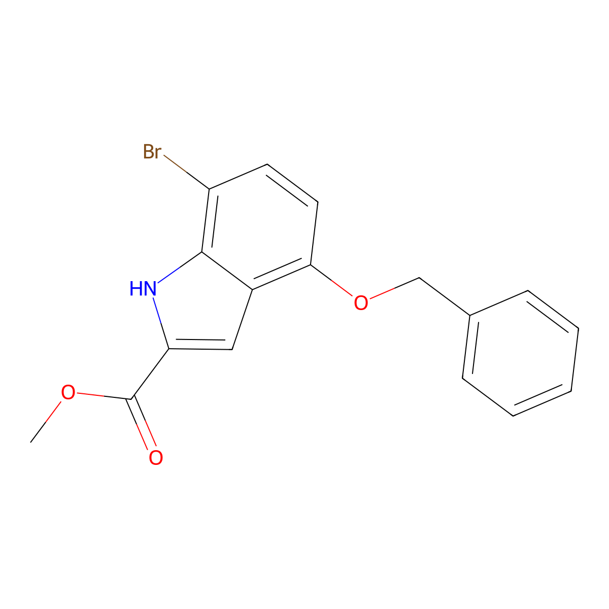 methyl 4-(benzyloxy)-7-bromo-1H-indole-2-carboxylate molecular structure, CAS 1427571-14-9