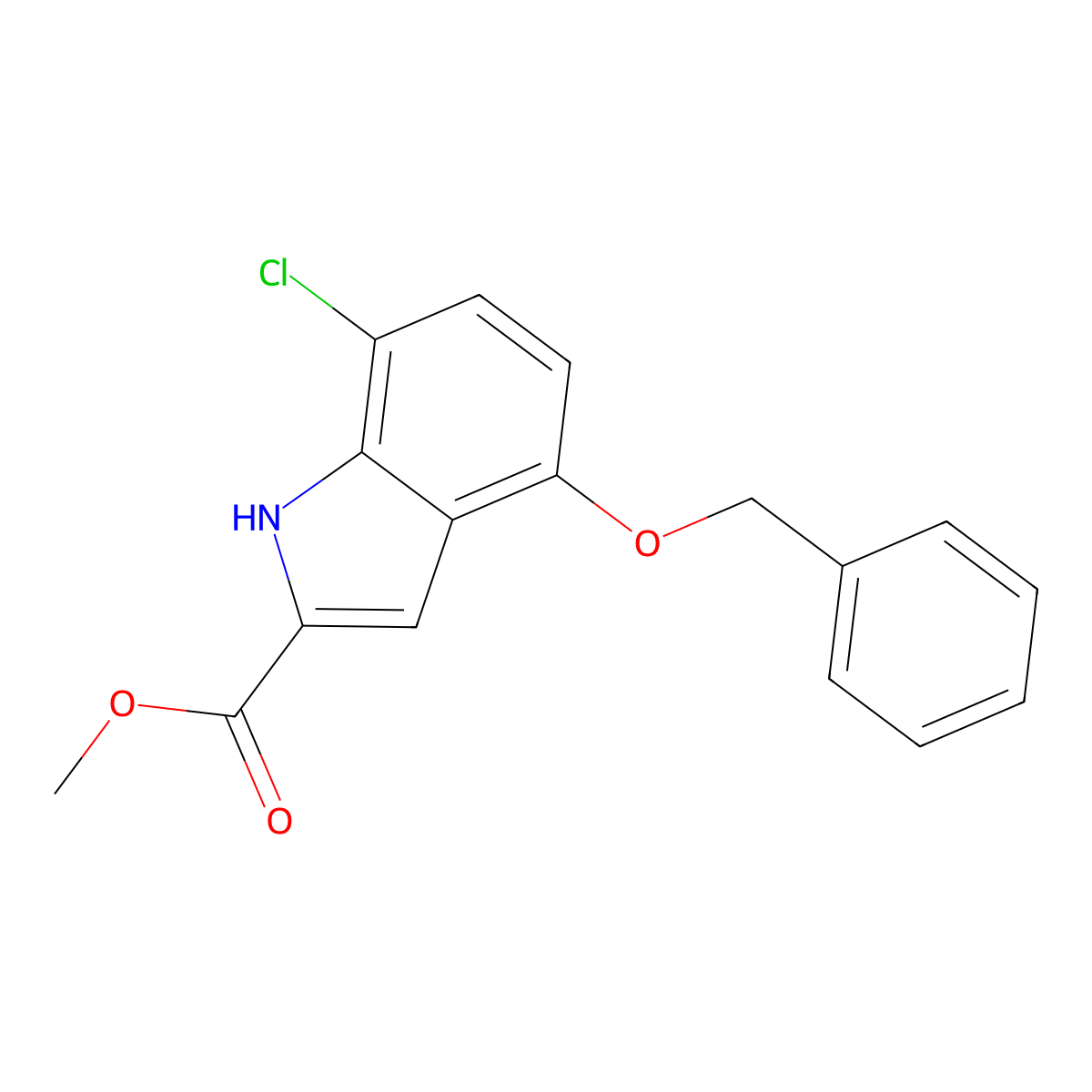 Methyl 4-(benzyloxy)-7-chloro-1h-indole-2-carboxylate molecular structure, CAS 1427571-15-0