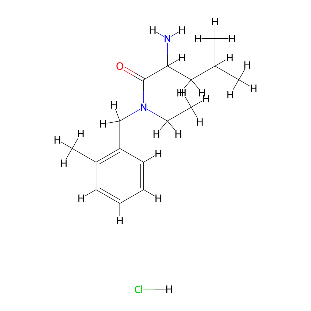2-amino-N-ethyl-4-methyl-N-[(2-methylphenyl)methyl]pentanamide hydrochloride molecular structure, CAS 1427582-50-0