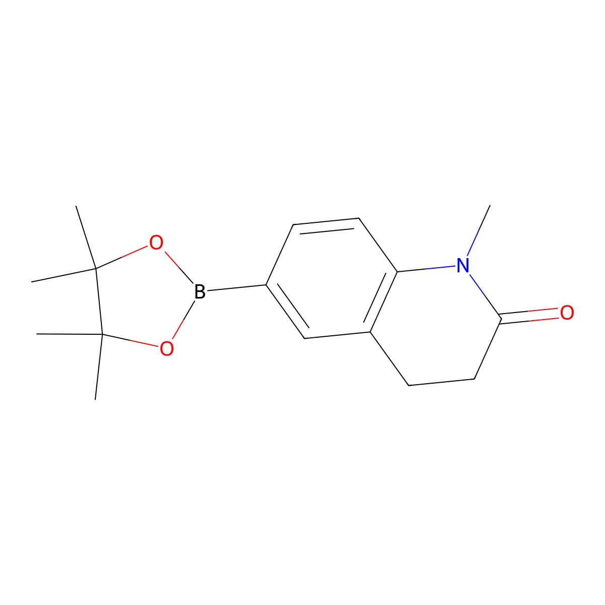 1-methyl-6-(4,4,5,5-tetramethyl-1,3,2-dioxaborolan-2-yl)-3,4-dihydroquinolin-2(1H)-one molecular structure, CAS 1427587-32-3