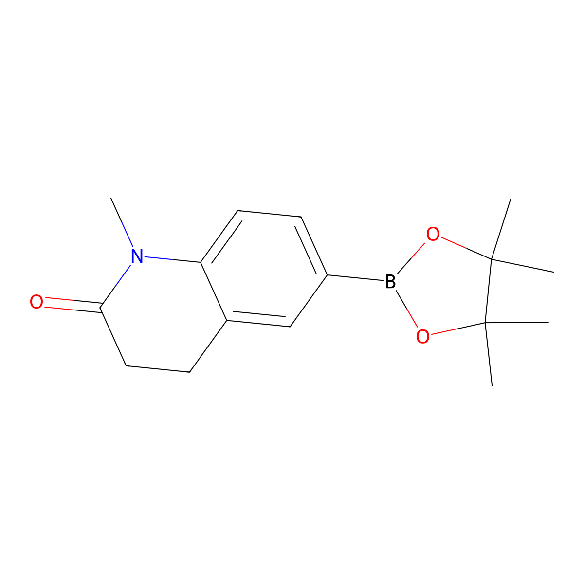 1-methyl-6-(4,4,5,5-tetramethyl-1,3,2-dioxaborolan-2-yl)-3,4-dihydroquinolin-2(1H)-one molecular structure, CAS 1427587-32-3