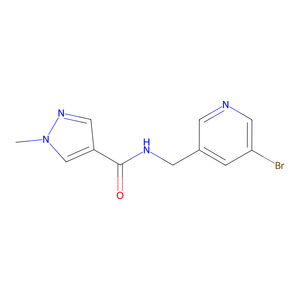 N-[(5-Bromo-3-pyridinyl)methyl]-1-methyl-1H-pyrazole-4-carboxamide molecular structure, CAS 1427587-75-4