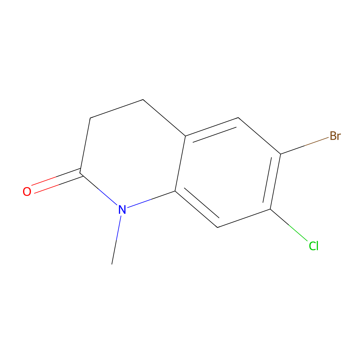 6-Bromo-7-chloro-1-methyl-3,4-dihydro-1H-quinolin-2-one molecular structure, CAS 1427588-28-0