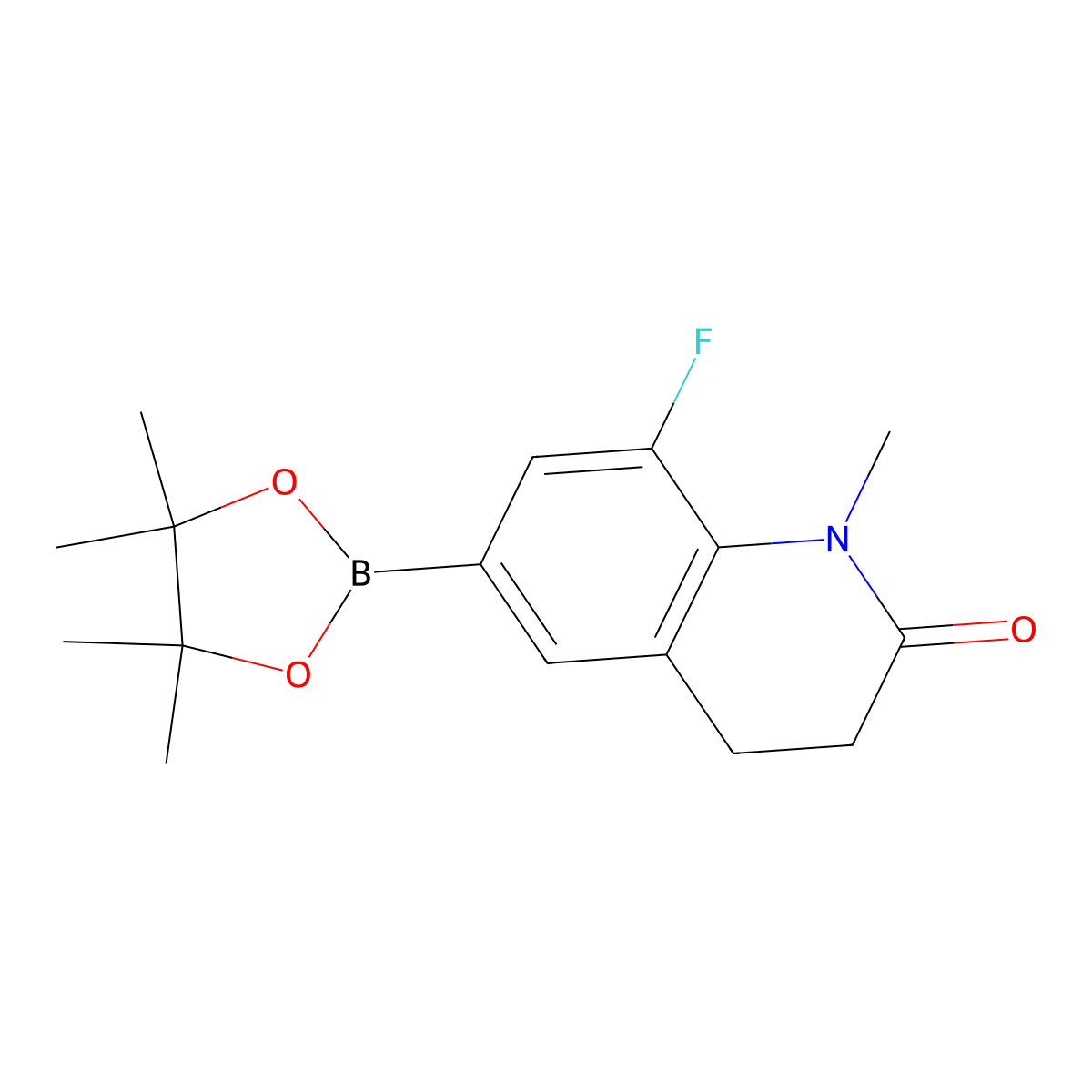 8-Fluoro-1-methyl-6-(4,4,5,5-tetramethyl-1,3,2-dioxaborolan-2-YL)-3,4-dihydroquinolin-2(1H)-one molecular structure, CAS 1427588-39-3