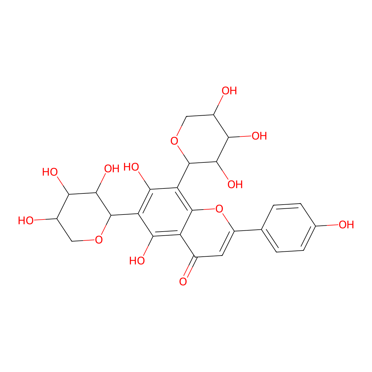 6,8-Di-C-|A-D-xylopyranoside molecular structure, CAS 142759-72-6