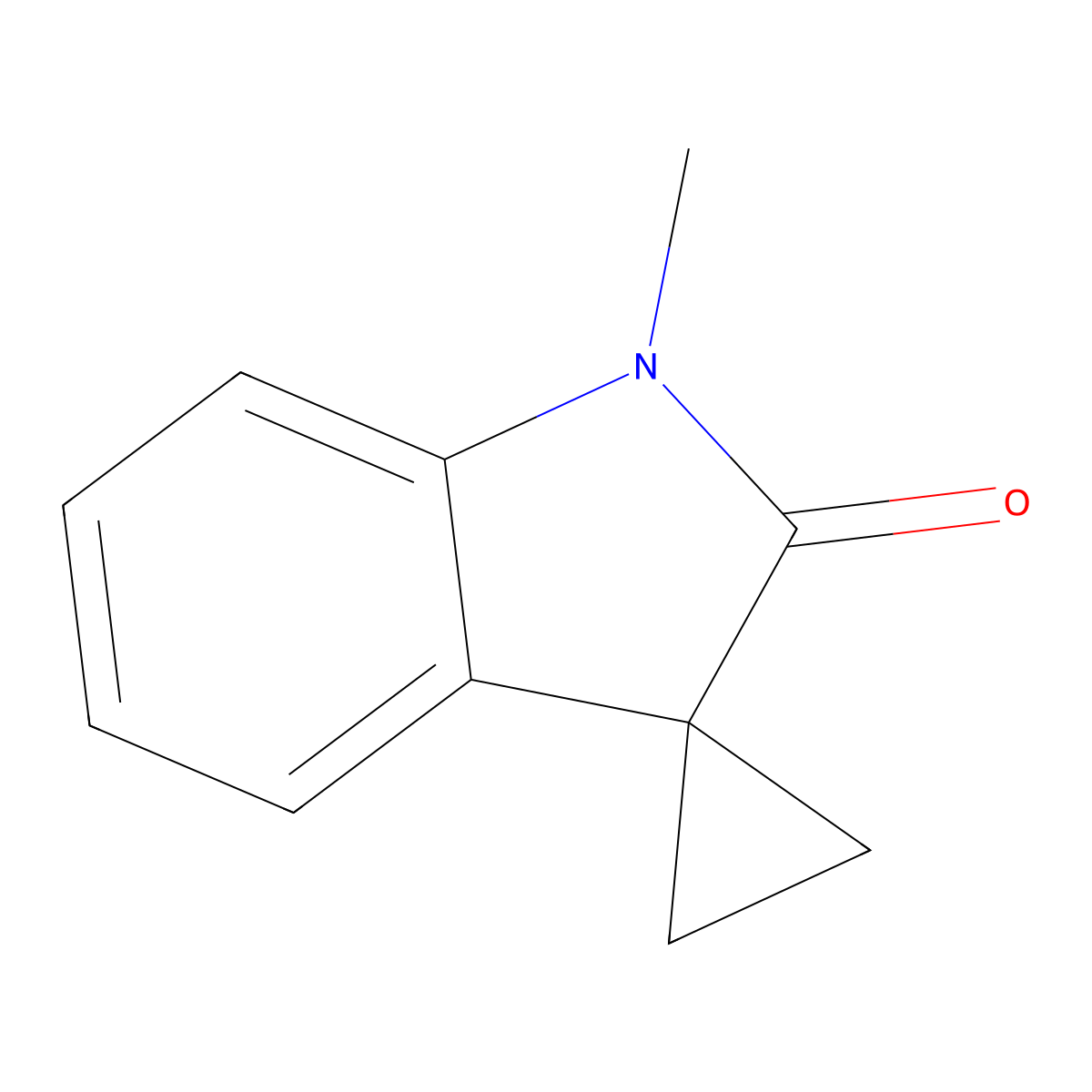 1'-Methylspiro[cyclopropane-1,3'-indolin]-2'-one molecular structure, CAS 14276-11-0