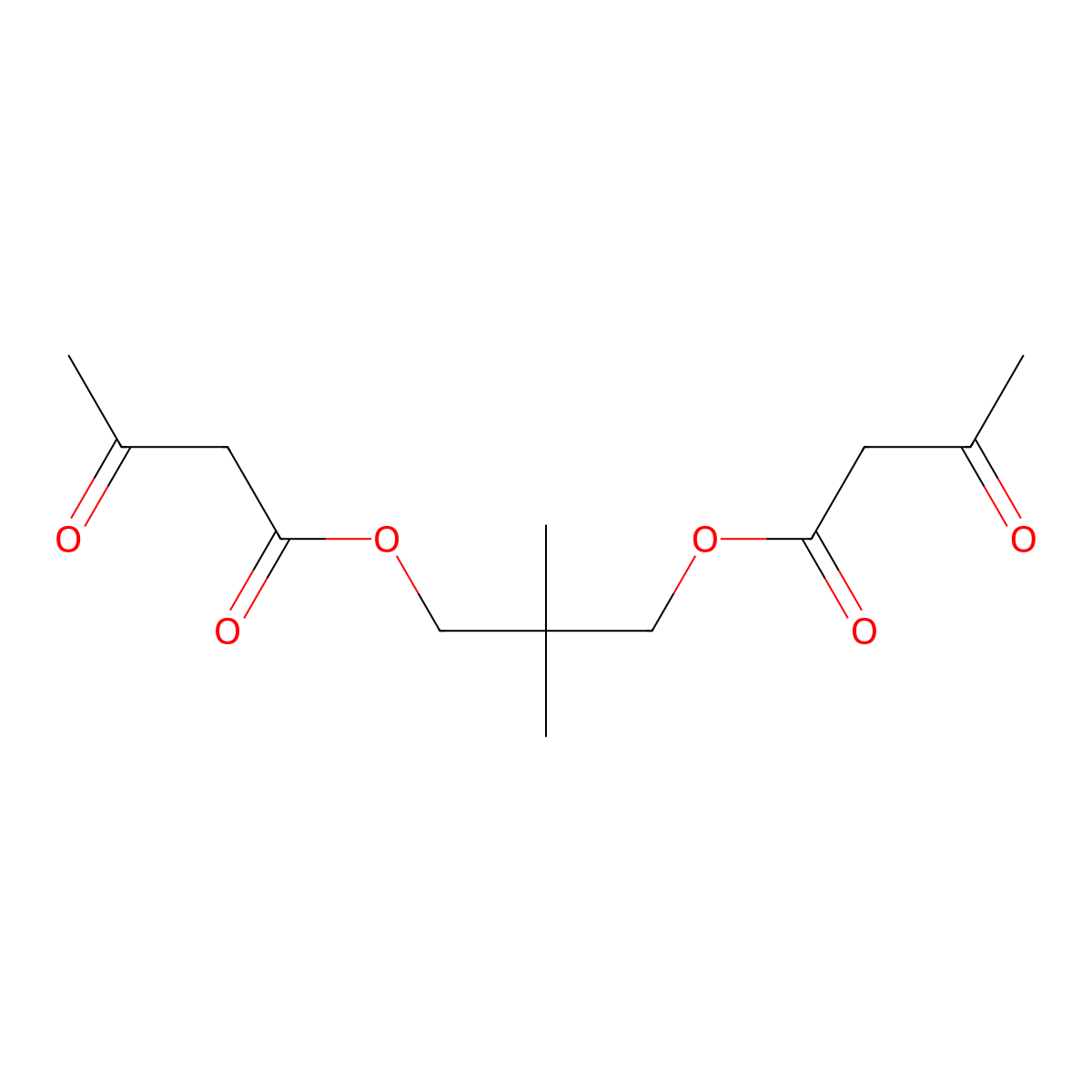 2,2-Dimethylpropane-1,3-diyl bis(3-oxobutanoate) molecular structure, CAS 14276-67-6