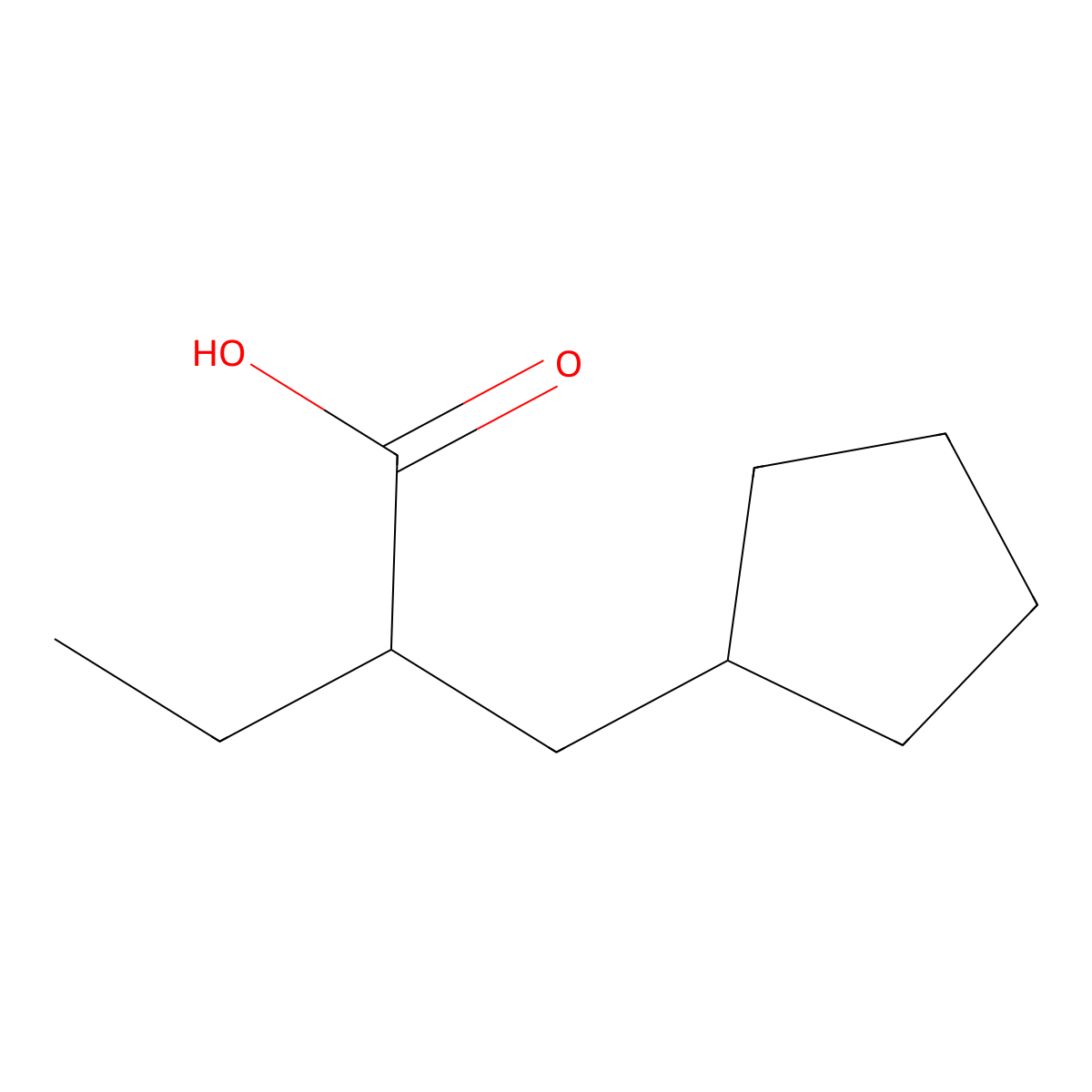 2-(Cyclopentylmethyl)butanoic acid molecular structure, CAS 14276-86-9