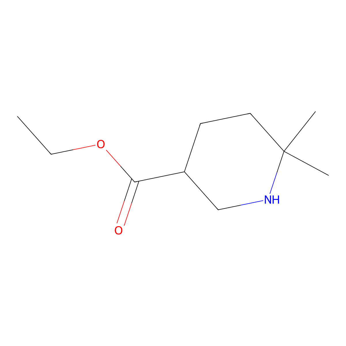 Ethyl 6,6-dimethylpiperidine-3-carboxylate molecular structure, CAS 1427630-47-4