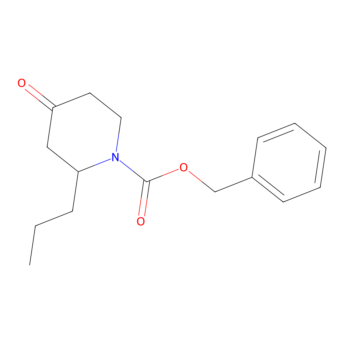 Benzyl 4-oxo-2-propylpiperidine-1-carboxylate molecular structure, CAS 142764-70-3