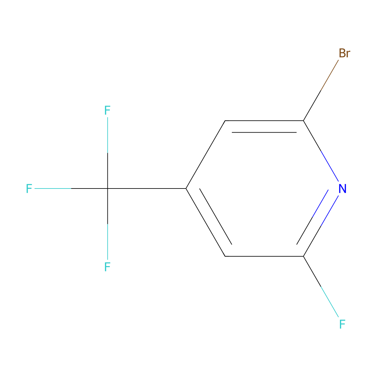 2-Bromo-6-fluoro-4-(trifluoromethyl)pyridine molecular structure, CAS 1427683-36-0