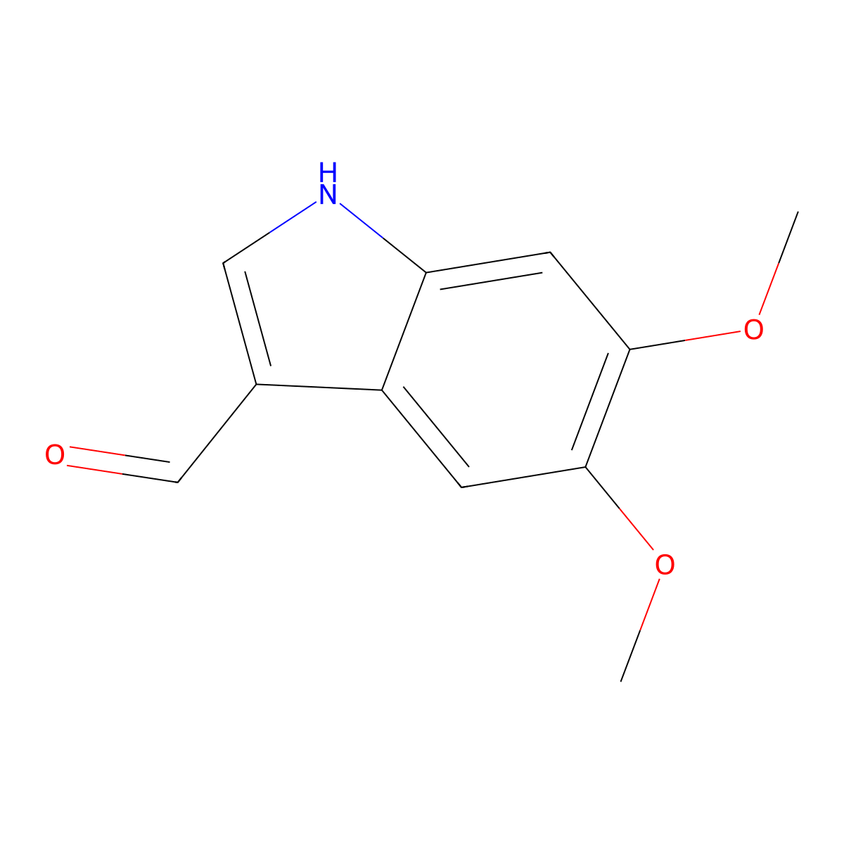 5,6-dimethoxy-1H-indole-3-carbaldehyde molecular structure, CAS 142769-27-5