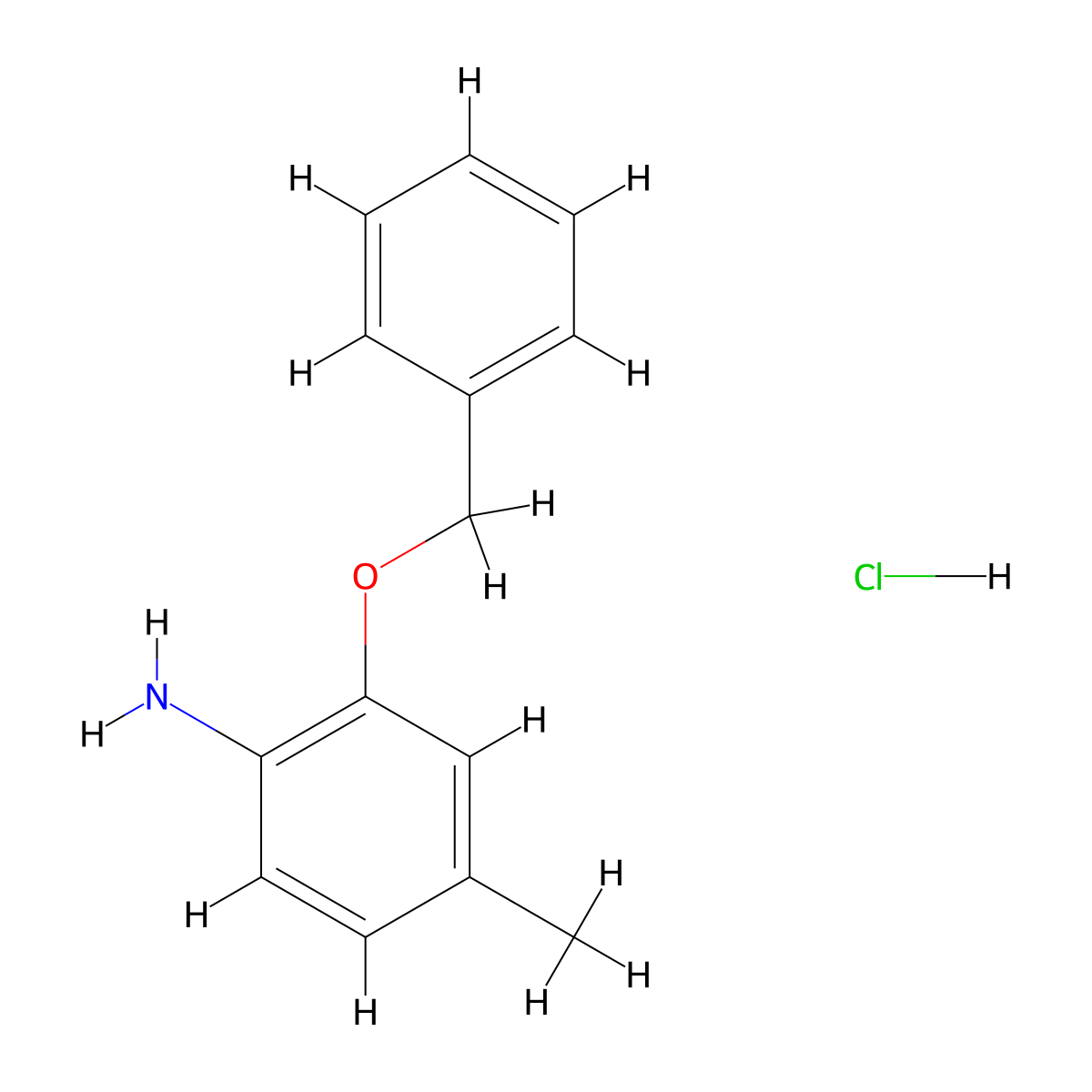 2-(Benzyloxy)-4-methylaniline hydrochloride molecular structure, CAS 142769-31-1