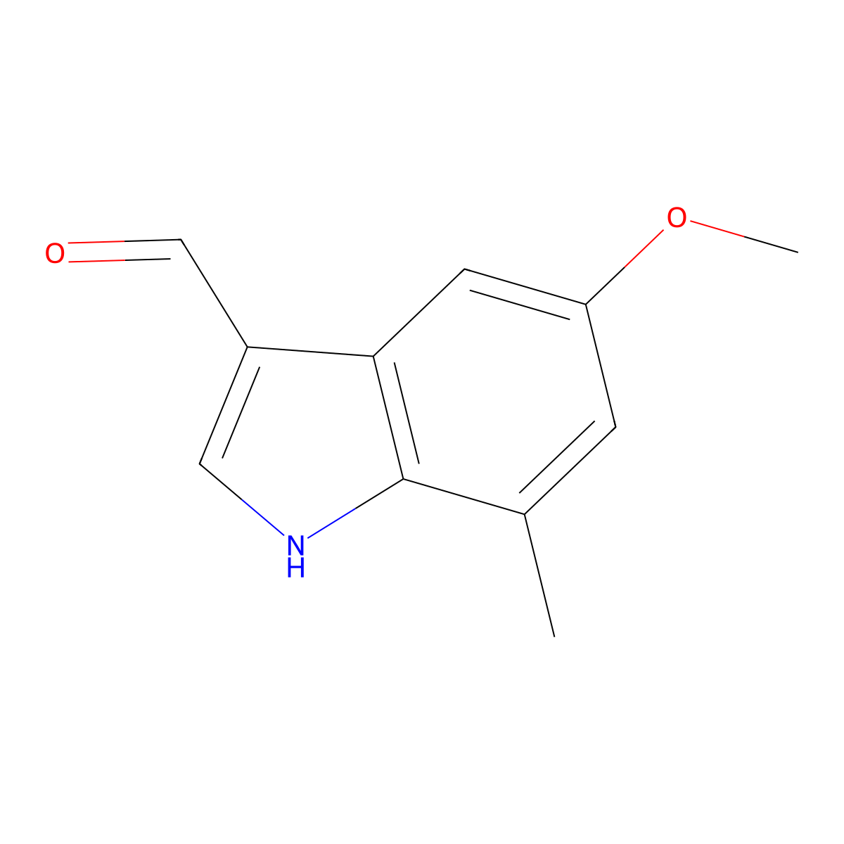 5-methoxy-7-methyl-1H-indole-3-carbaldehyde molecular structure, CAS 142769-43-5