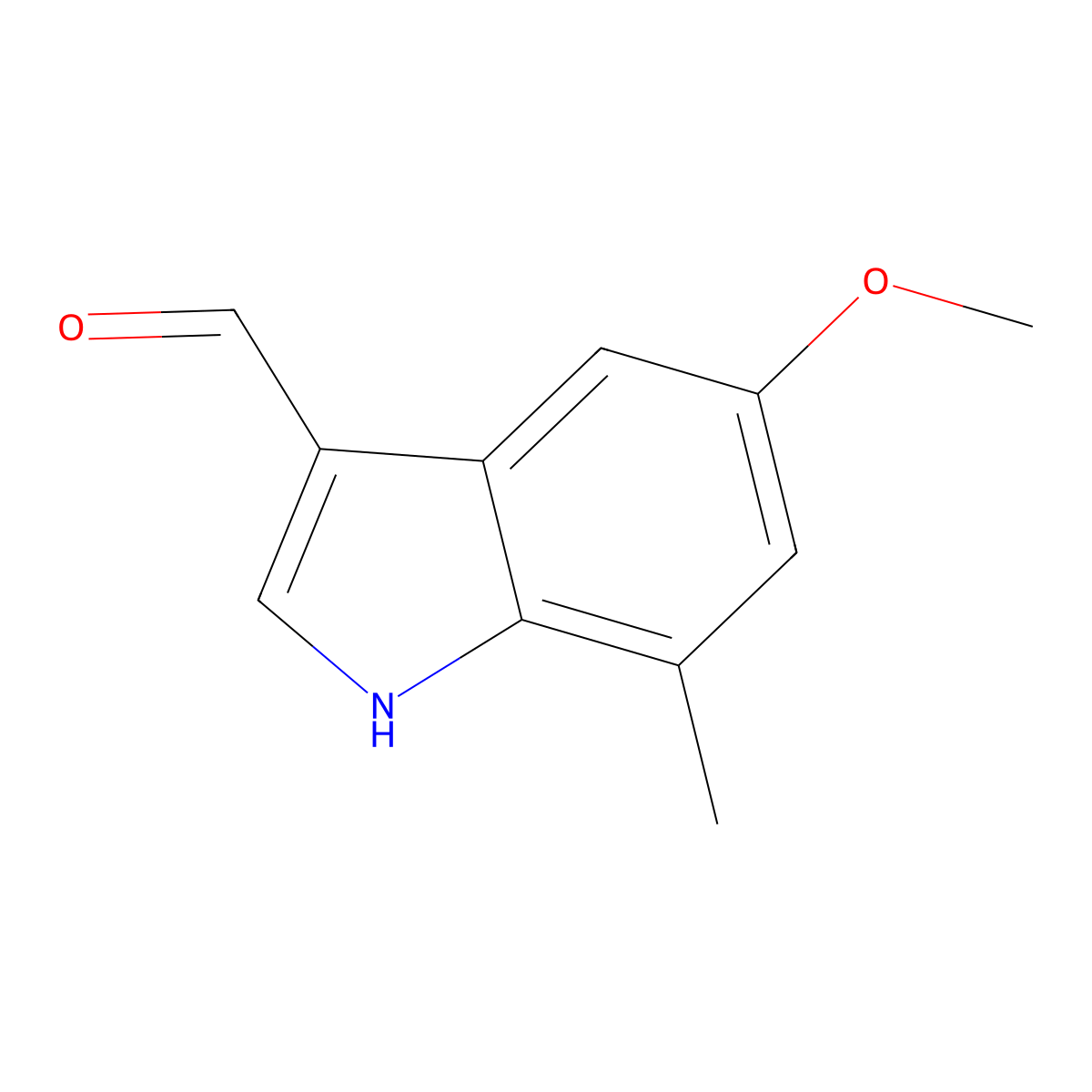 5-methoxy-7-methyl-1H-indole-3-carbaldehyde molecular structure, CAS 142769-43-5