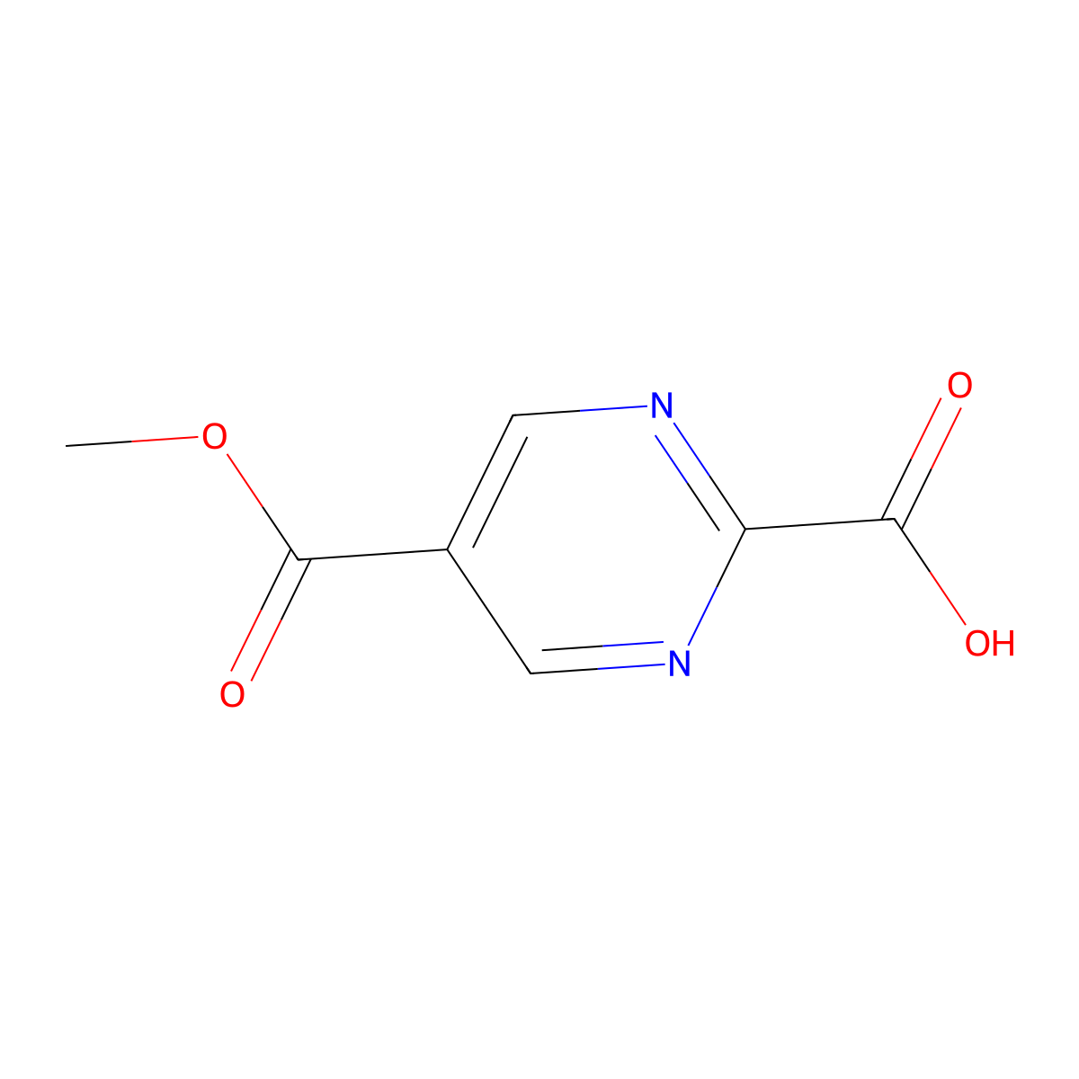 5-(Methoxycarbonyl)pyriMidine-2-carboxylic acid molecular structure, CAS 1427690-39-8