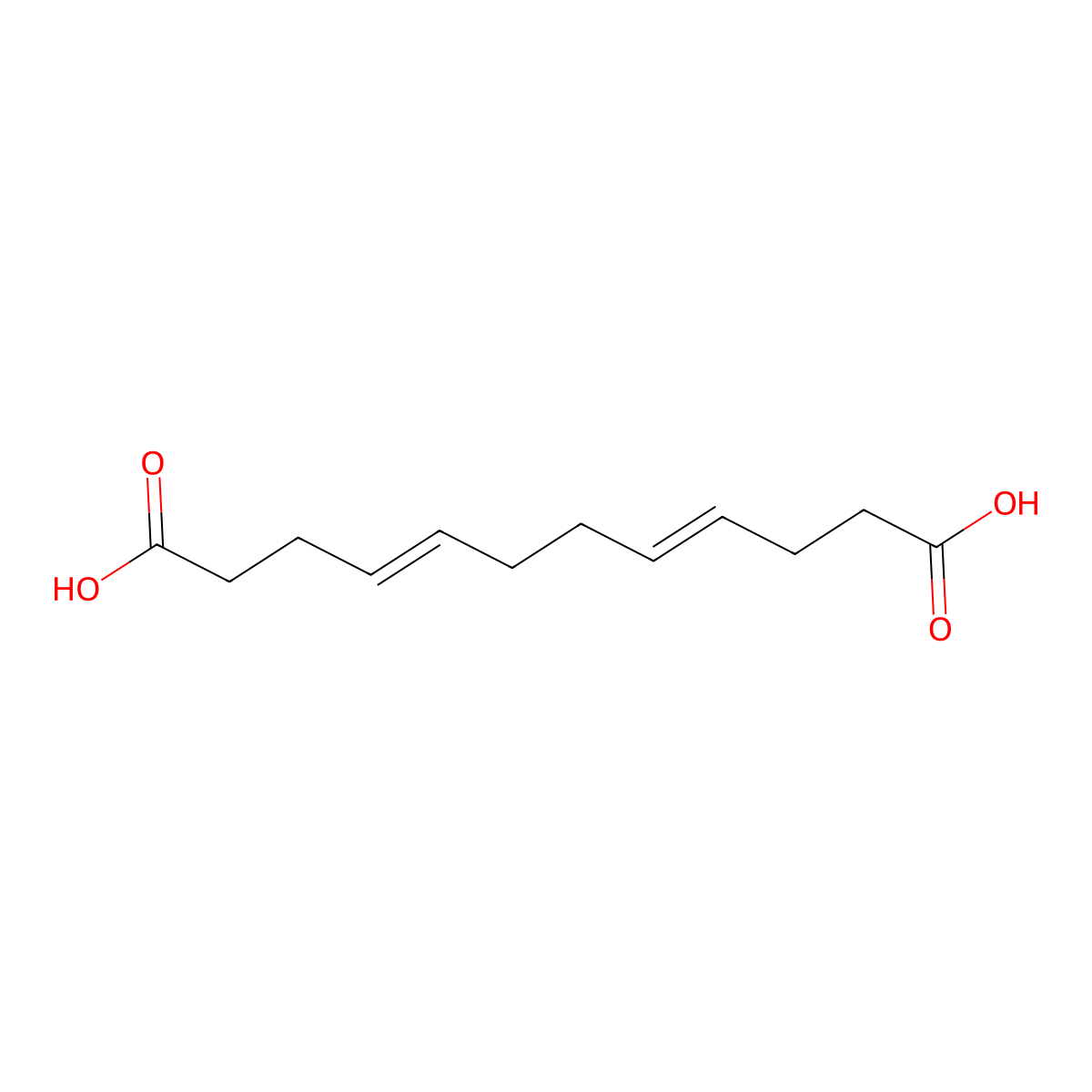 Dodeca-4,8-dienedioic acid molecular structure, CAS 14277-14-6