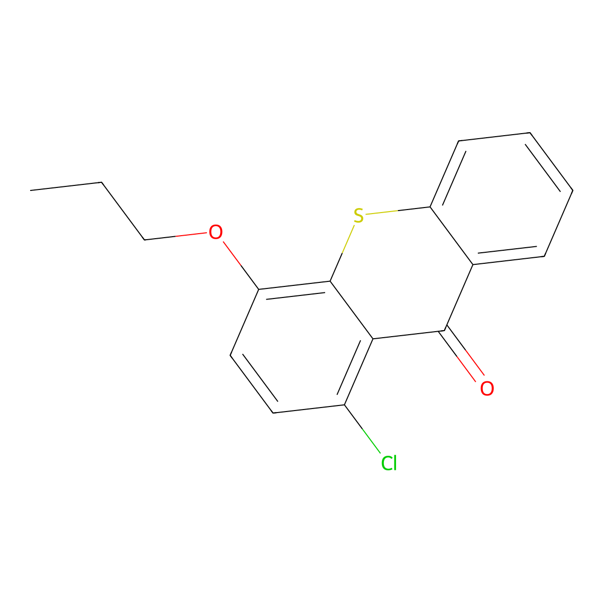 9H-Thioxanthen-9-one, 1-chloro-4-propoxy- molecular structure, CAS 142770-42-1