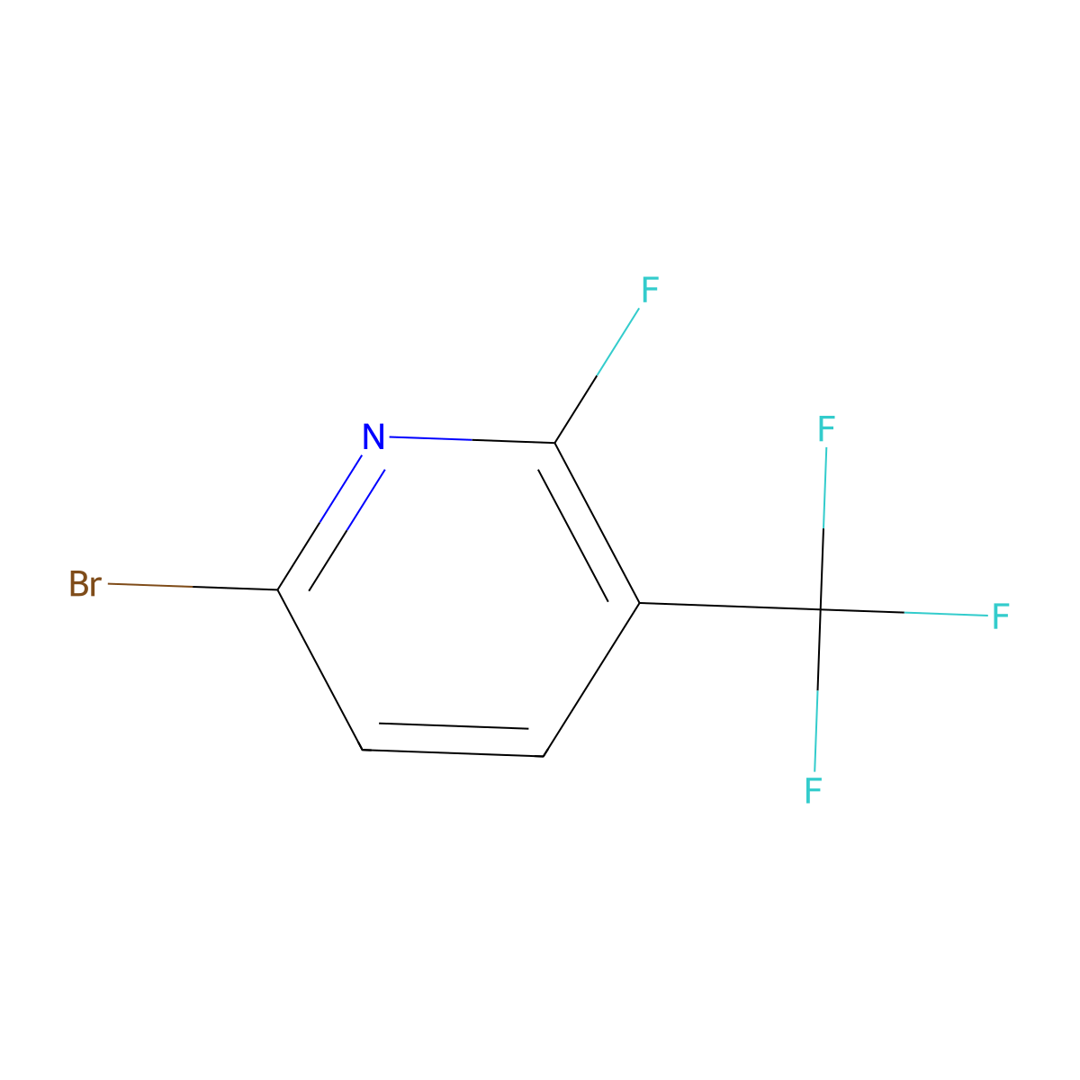 6-Bromo-2-fluoro-3-(trifluoromethyl)pyridine molecular structure, CAS 1427701-11-8
