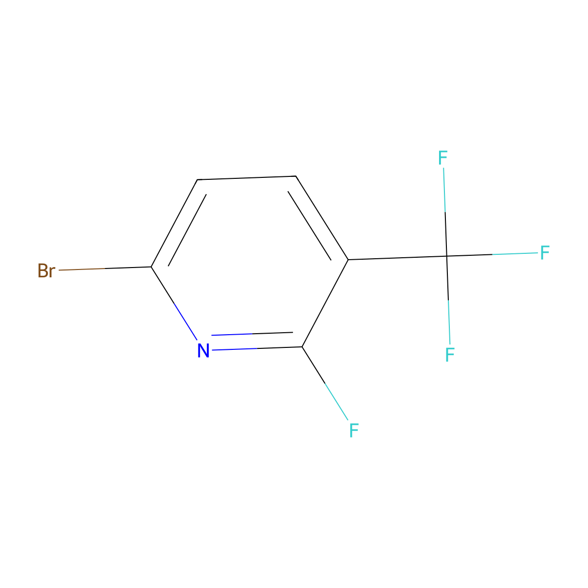 6-Bromo-2-fluoro-3-(trifluoromethyl)pyridine molecular structure, CAS 1427701-11-8