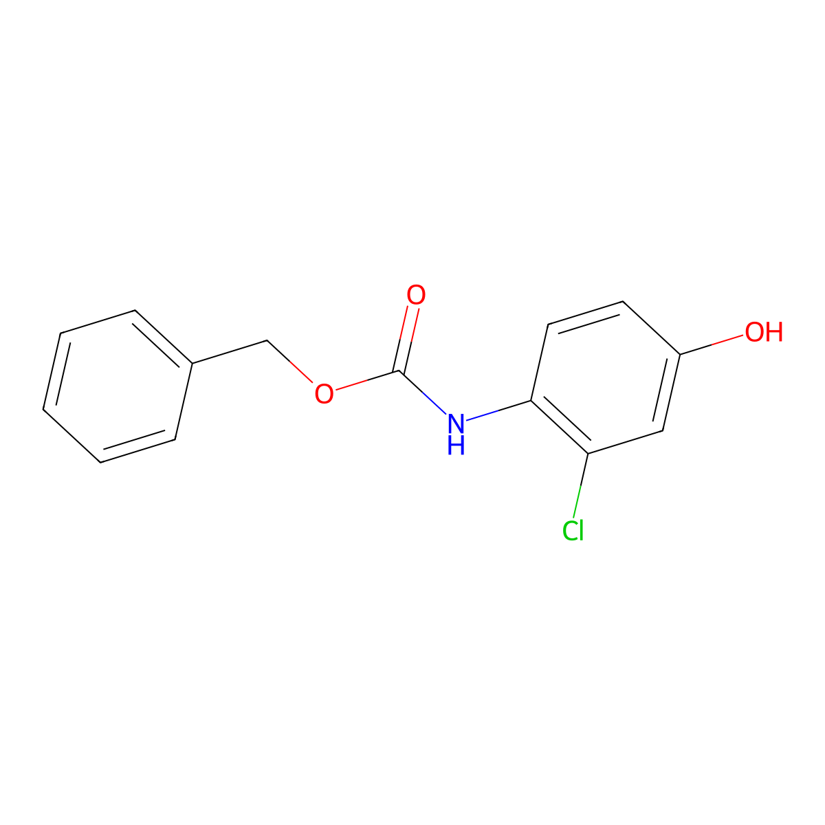 benzyl N-(2-chloro-4-hydroxyphenyl)carbamate molecular structure, CAS 1427753-24-9