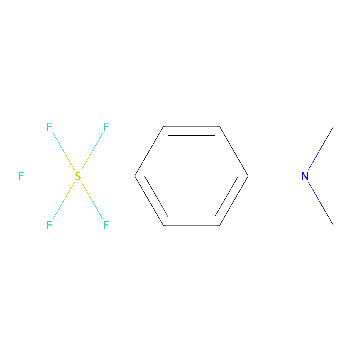 N,N-Dimethyl-4-(pentafluoro-l6-sulfanyl)aniline molecular structure, CAS 1427763-15-2