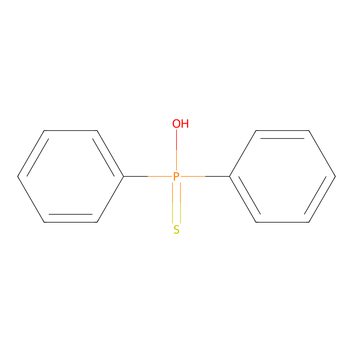 Diphenylthiophosphinic acid molecular structure, CAS 14278-72-9