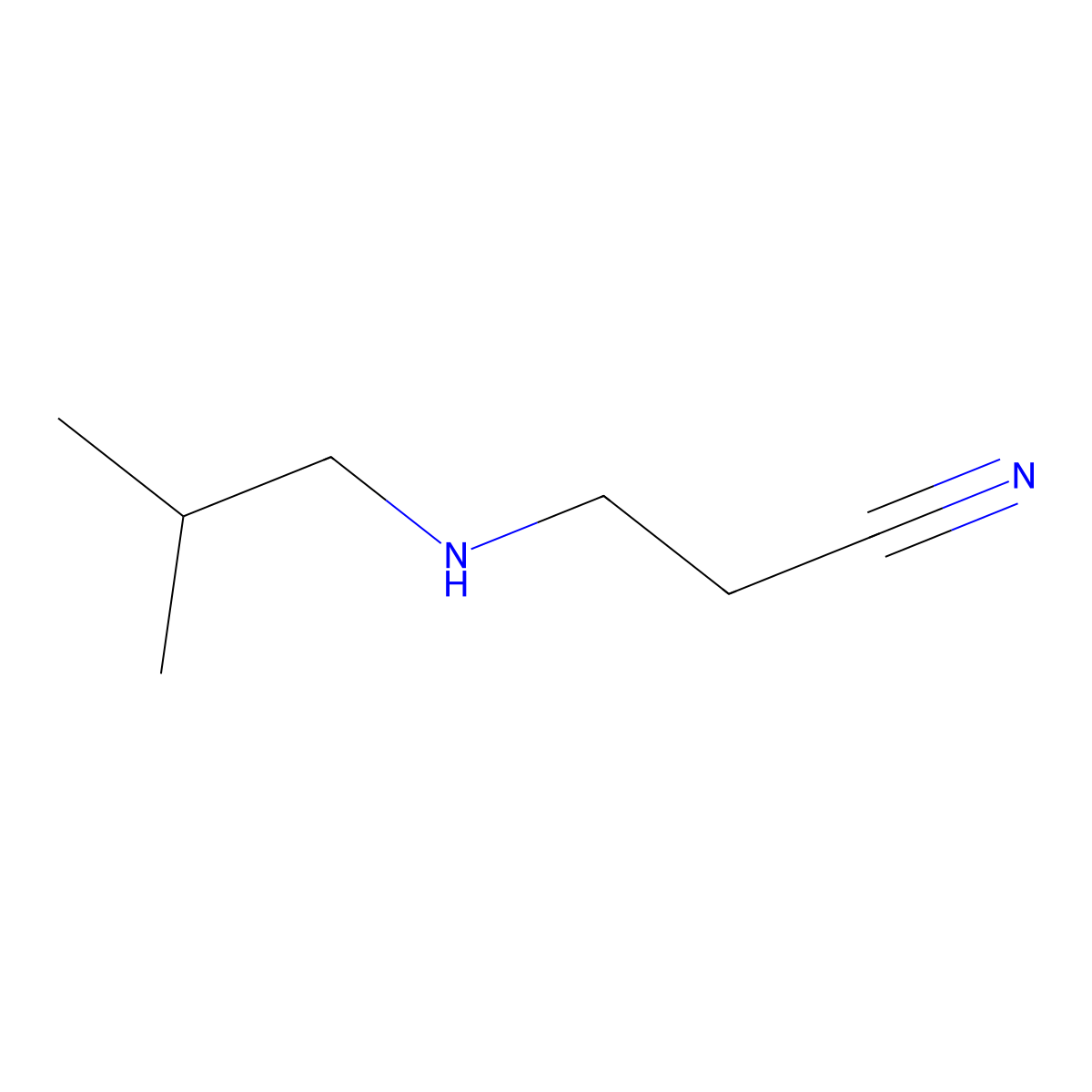 3-((2-Methylpropyl)amino)propanenitrile molecular structure, CAS 14278-96-7