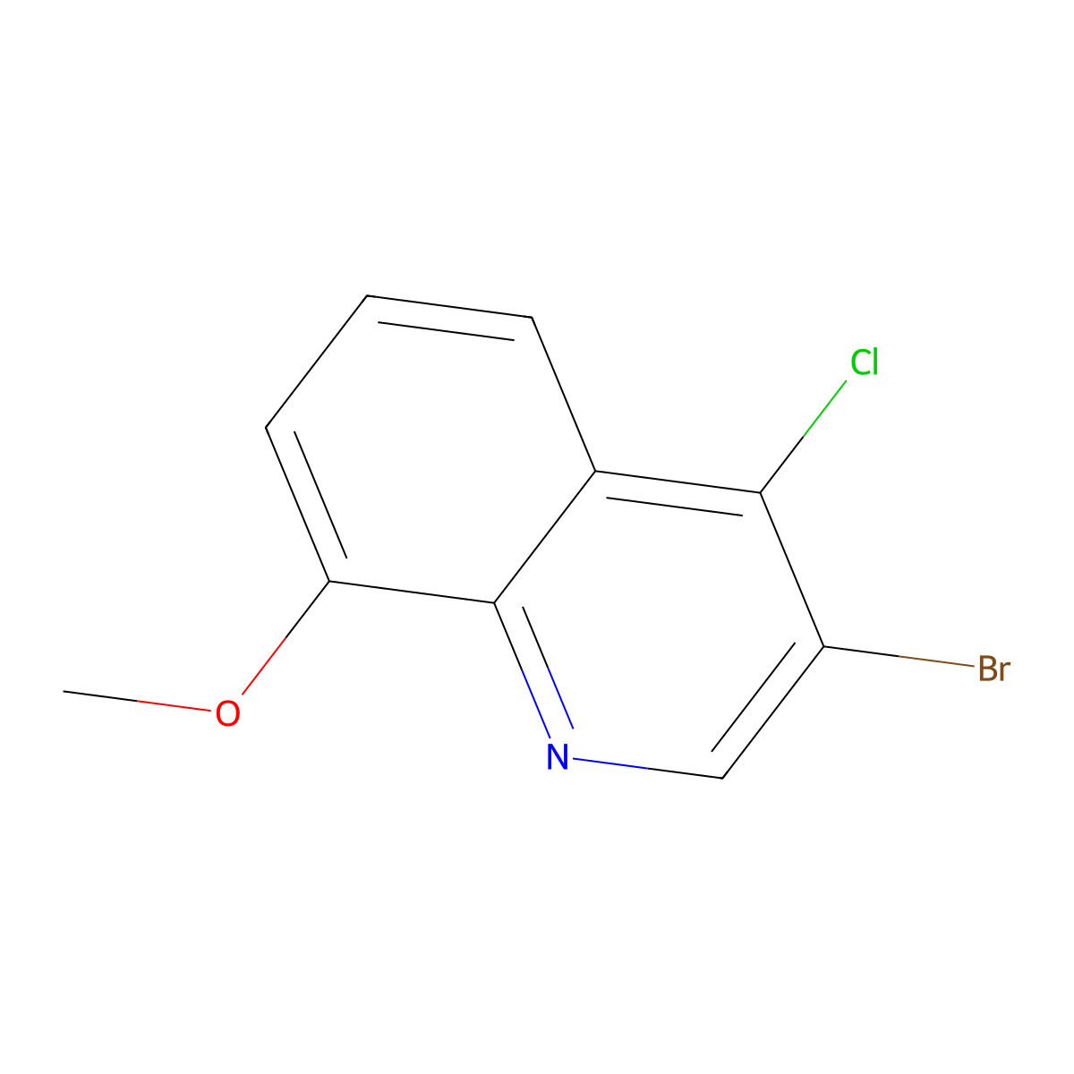 3-Bromo-4-chloro-8-methoxyquinoline molecular structure, CAS 142781-92-8