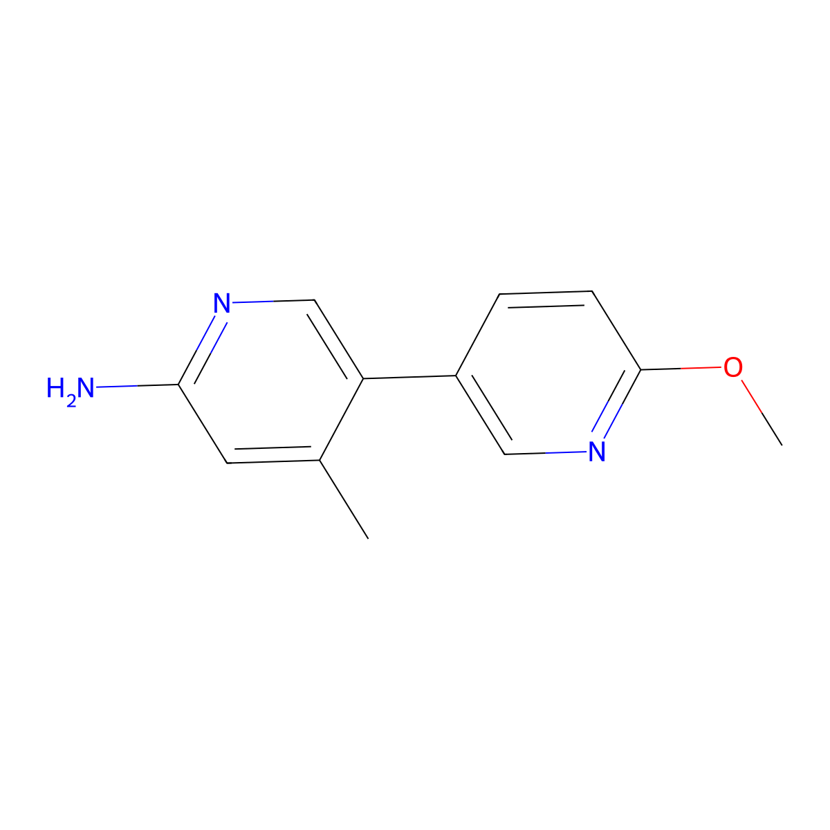 5-(6-Methoxypyridin-3-yl)-4-methylpyridin-2-amine molecular structure, CAS 1427860-88-5
