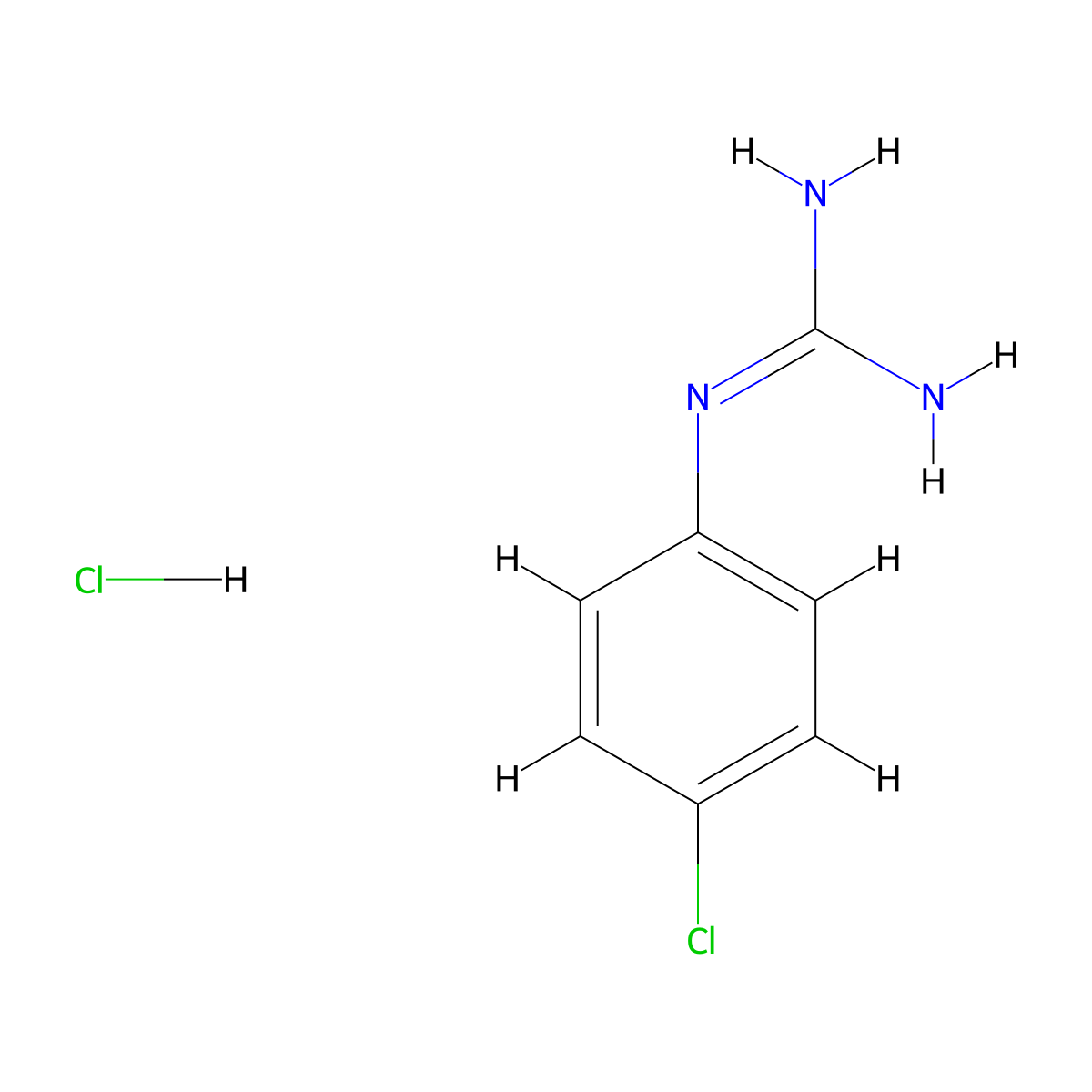 N-(4-chlorophenyl)guanidine hydrochloride molecular structure, CAS 14279-91-5