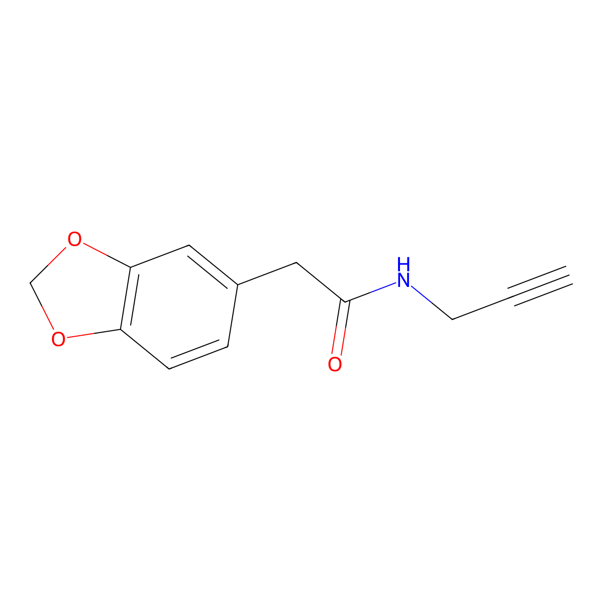 2-(Benzo[d][1,3]dioxol-5-yl)-N-(prop-2-yn-1-yl)acetamide molecular structure, CAS 1427925-98-1